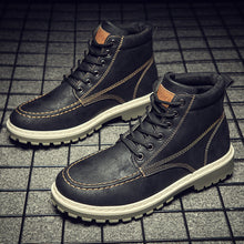 Load image into Gallery viewer, Men Boots High Leather Causal Shoes Autumn Winter Retro Work Safety Tooling Boots Platform Footwear Waterproof Anti-skid Design